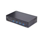 StarTech.com Switch KVM DisplayPort 4 Ports - 8K 60H/4K 144Hz, Écran Unique, DisplayPort 1.4, 2 Ports USB 3.0, 4x USB 2.0 HID, Commutateur KVM, Commutation par Bouton-Poussoir, Conforme TAA - Indépendant de l'OS