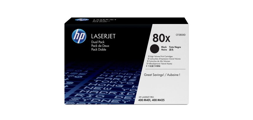 HP 80X 2-pack High Yield Black Original LaserJet Toner Cartridges