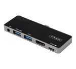 StarTech.com USB C Multiport Adapter - USB-C to 4K 60Hz HDMI 2.0, 100W Power Delivery Pass-Through Charging, 3-Port USB 3.0 Hub, Audio - USB-C Mini Dock - Portable USB Type-C Travel Dock
