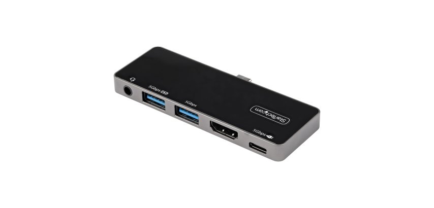 StarTech.com Adaptador Multipuertos USB C a HDMI 2.0 de 4K 60Hz - Entrega de Alimentación PD de 100W Pass Through - Hub USB 3.0 de 3 Puertos - Audio - Mini Docking Station USB Tipo C Portátil de Viaje