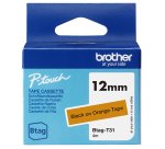 Brother BTAG-T31 – Ruban adhésif noir sur orange, 12 mm de large, non laminé