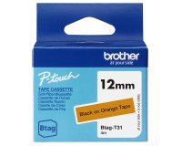 Brother BTAG-T31 – Ruban adhésif noir sur orange, 12 mm de large, non laminé