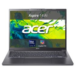 Acer Aspire 14 AI A14-52M-5067 Copilot+ PC Intel Core Ultra 5 226V Laptop 35.6 cm (14") WUXGA 16 GB DDR5-SDRAM 512 GB SSD Wi-Fi 6E (802.11ax) Windows 11 Home Italian Grey
