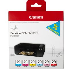 Canon Multipack de 6 cartouches d'encre PGI-29 C/M/Y/PC/PM/R