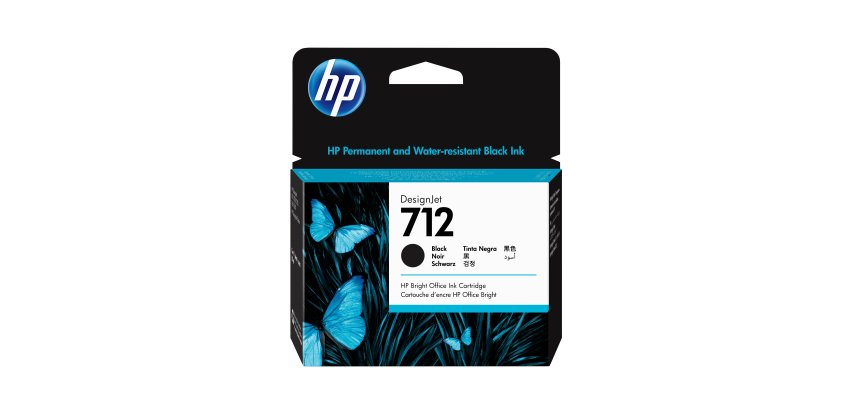 HP Cartouche d'encre DesignJet 712, noir, 80 ml