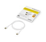 StarTech.com Câble HDMI Fin de 1m, Câble HDMI 2.0 Flexible Certifié Premium avec Ethernet, UHD 4K 60Hz HDR10, Conception Durable en Fibre d'Aramide avec Gaine en TPE, Blanc
