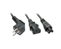 Lindy Câble secteur Schuko vers 1x C13 & 1x C5, 2m