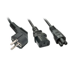 Lindy Câble secteur Schuko vers 1x C13 & 1x C5, 2m