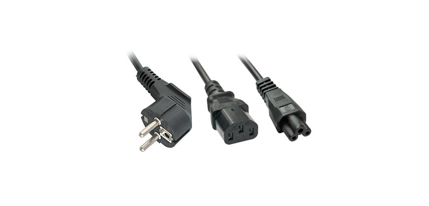 Lindy Câble secteur Schuko vers 1x C13 & 1x C5, 2m