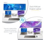 StarTech.com KVM Docking Station USB-C per due laptop, docking station DisplayPort a doppio monitor 4K 60 Hz, hub USB a 5 porte, GbE, Dock KVM con alimentazione a 90W/45W per due laptop, Windows/Mac