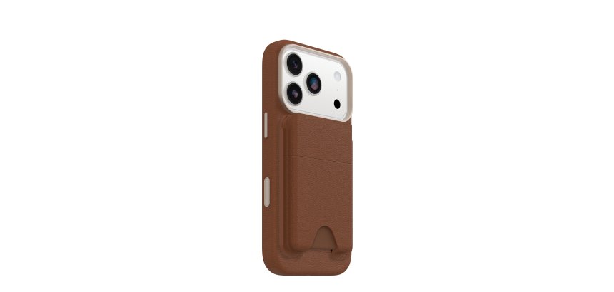OtterBox Symmetry Cactus Leather MagSafe Wallet Desert Saddle - brown