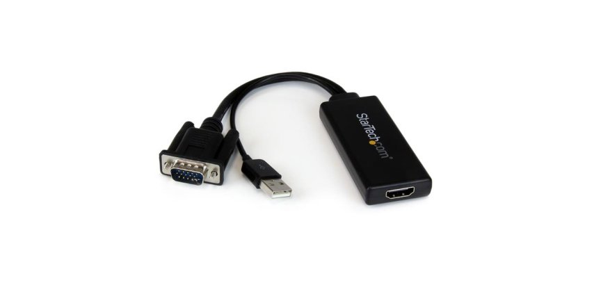 StarTech.com Adaptateur VGA vers HDMI avec audio et alimentation par USB – Convertisseur VGA vers HDMI portable – 1080p