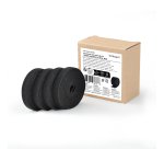 StarTech.com Pack of 4 Rolls of Self-Gripping Tape 4.6m, Width 1.3 cm, Black, Reusable Cable Ties Cut to Length, Fastening Tape, Adjustable Fabric Straps, Bulk Roll