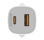 Celly UPTC1USB1USBC25 cargador de dispositivo móvil Cámara digital, Micrófono, Smartphone, Tableta, Teléfono Blanco USB Interior