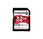 Kingston Technology 32GB Canvas React Plus SDHC UHS-II 300R/260W U3 V90 for Full HD/4K/8K