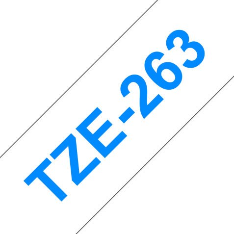 Brother TZE-263 cinta para impresora de etiquetas Azul sobre blanco