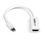 StarTech.com Adaptateur Mini DisplayPort vers HDMI - Convertisseur Vidéo Actif mDP à HDMI - 4K30Hz - Mini DP ou TB 1/2 Mac/PC vers Moniteur/Écran HDMI - Câble mDP 1.2 vers HDMI - Blanc