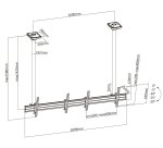 Equip Montaggio a soffitto con doppio schermo da 45” a 55”