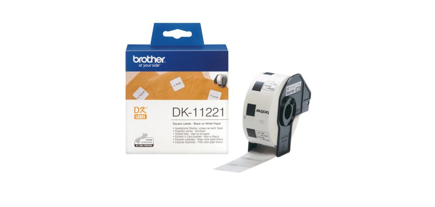 Brother DK-11221 - Rouleau d'étiquettes original – Noir sur blanc, 23 x 23 mm