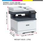 Xerox C325 A4 33ppm Wireless Duplex Copy/Print/Scan/Fax PS3 PCL5e/6 2 Trays Total 251 Sheets