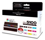 Canon PFI-5100 Multipack cartouche d'encre 10 pièce(s) Original Rendement standard Cyan, Noir mat, Noir