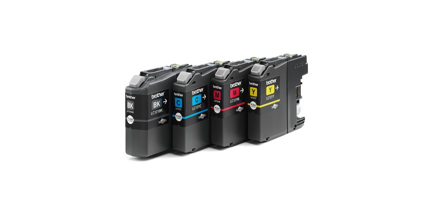 Brother LC121 Pack 4 cartouches 1 noire + 3 couleurs pour imprimante jet d'encre