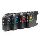 Brother LC121 Pack 4 cartouches 1 noire + 3 couleurs pour imprimante jet d'encre