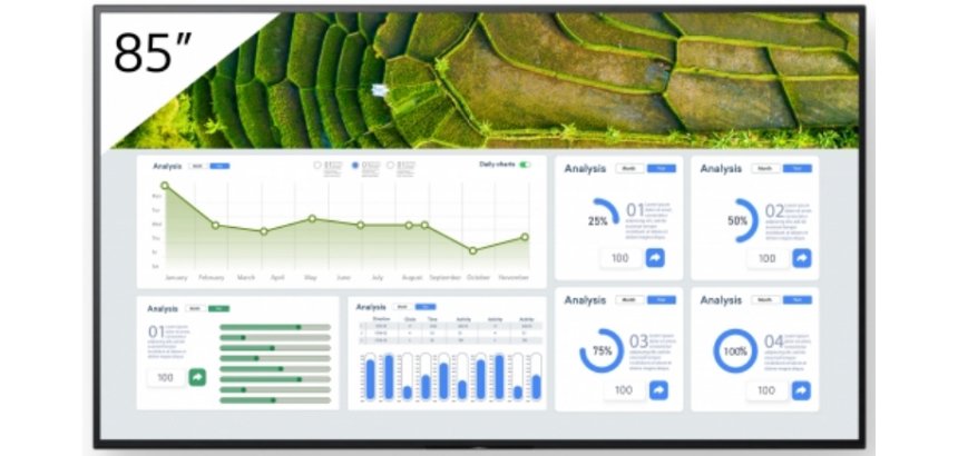 Pantalla plana para señalización digital 2,16 m 85" Sony FW-85BZ30L  LCD Wifi 440 cd / m² 4K Ultra HD Negro Android
