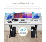 StarTech.com 4-Port KM Switch with Mouse Switching, USB Switch for Keyboard/Mouse, 3.5mm/USB Audio, Peripheral Sharing for 4 Computers, TAA Compliant