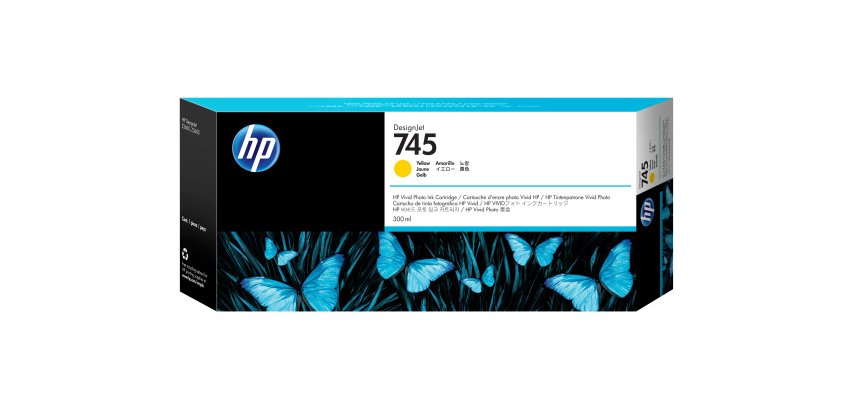 HP Cartouche d'encre DesignJet 745 jaune, 300 ml