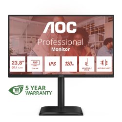 AOC 24E4U computer monitor 60.5 cm (23.8") 1920 x 1080 pixels Full HD LED Black