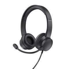 Trust HS-201 Auriculares Alámbrico Diadema Oficina/Centro de llamadas USB tipo A Negro