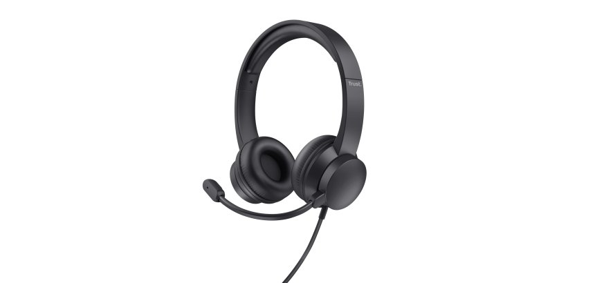 Trust HS-150 Casque Avec fil Arceau Bureau/Centre d'appels Noir
