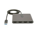 StarTech.com USB 3.0 naar 4x HDMI Adapter, Externe Video & Grafische Kaart, USB Type-A naar Quad HDMI Display Adapter Dongle, 1080p 60Hz, Multi Monitor USB A naar HDMI Converter, Enkel Windows