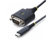 StarTech.com Câble Adaptateur USB-C vers Série de 30 cm, Rétention COM, Puce FTDI, Type-C vers DB9 RS232 Mâle, Voyants d'État, Vis et Écrous DB9 Interchangeables