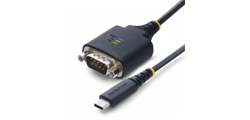 StarTech.com Câble Adaptateur USB-C vers Série de 30 cm, Rétention COM, Puce FTDI, Type-C vers DB9 RS232 Mâle, Voyants d'État, Vis et Écrous DB9 Interchangeables