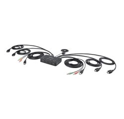 StarTech.com Switch KVM 2 Ports avec Câble HDMI, 4K 60Hz - Commutateur KVM Compact avec Câbles Intégrés USB-A/HDMI/Audio de 1,5 m - Alimenté par Bus - Switch KVM HDMI 4K - Commutation à Distance