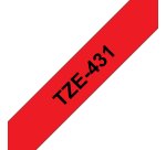 Brother - Nastro -  Nero/Rosso - TZE431 - 12mm x 8mt
