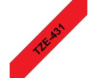 Brother TZE-431 label-making tape Black on red