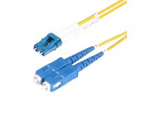 StarTech.com Câble Fibre Optique de 3m Duplex Monomode LC vers SC(UPC) OS2, 9/125µm, 100G, Cordon Fibre Optique, Insensible à la Courbure, Faible Perte d'Insertion, Cordon Patch Fibre LSZH