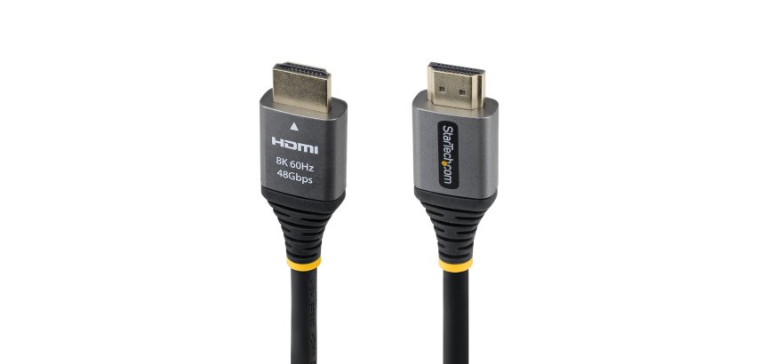 StarTech.com Câble HDMI Ultra Haut Débit Certifié de 30cm, 8K 60Hz/4K 120Hz, Câble HDMI 2.1 avec HDR10+/eARC, 48 Gbps, Câble HDMI 8K pour Moniteur/Téléviseur/Écran, Gaine TPE Flexible