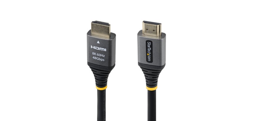 StarTech.com Câble HDMI Ultra Haut Débit Certifié de 30cm, 8K 60Hz/4K 120Hz, Câble HDMI 2.1 avec HDR10+/eARC, 48 Gbps, Câble HDMI 8K pour Moniteur/Téléviseur/Écran, Gaine TPE Flexible