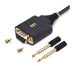 StarTech.com Cable Adaptador USB a Serie de Módem Nulo de 1m - Retención COM - Tornillos Intercambiables DB9 - USB a RS232 - Serial - USB a DB9 - FTDI - ESD de Nivel 4 - Fabricación Resistente con TPE