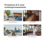 Imou Cruiser Dual 2 Pro Telecamera da esterno, motorizzata, doppia ottica 4MP+4MP, visione notturna a colori, conversazione bidirezionale, rilevamento umano/veicolo AI, tracciamento intelligente, faretto e sirena, deterrenza attiva con luci rosse e blu, r