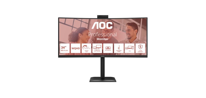 AOC E4 CU34E4CW écran plat de PC 86,4 cm (34") 3440 x 1440 pixels UltraWide Quad HD LED Noir