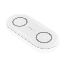 AISENS Cargador Inalambrico USB-C 15W 2 en 1 Para Movil Auriculares, Blanco