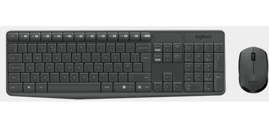 Logitech MK235 teclado Ratón incluido RF inalámbrico en Portugués Gris