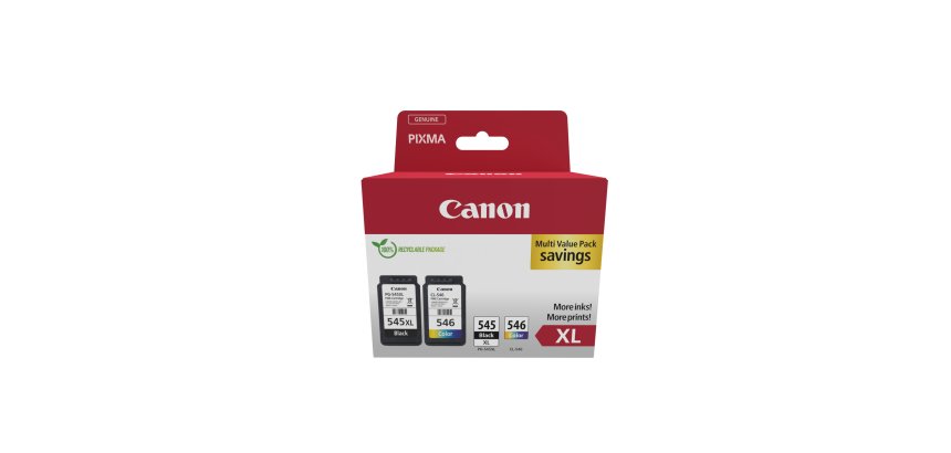 CANON PG 545XL + CL 546 Pack 2 cartouches noir et couleurs pour imprimante jet d'encre