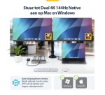 StarTech.com USB4 Docking Station, Driverless Dual 4K voor macOS en Windows, Universeel USB-C Dock met DisplayPort, 100W Laptop Charging en 2.5GbE