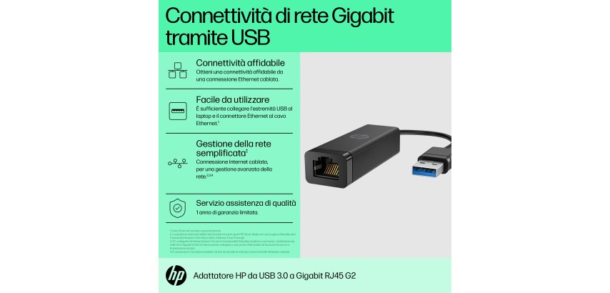 HP Adattatore G2 USB 3.0 a Gigabit RJ45